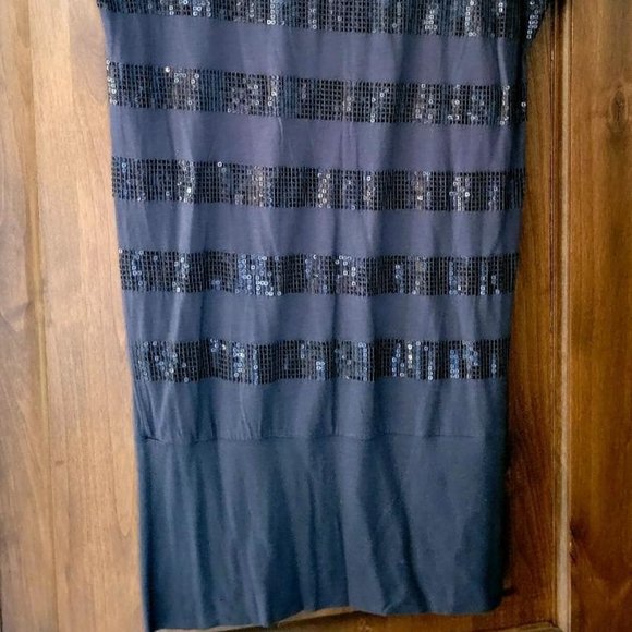 Express Gray and Sequin Striped Dress - Picture 2 of 4